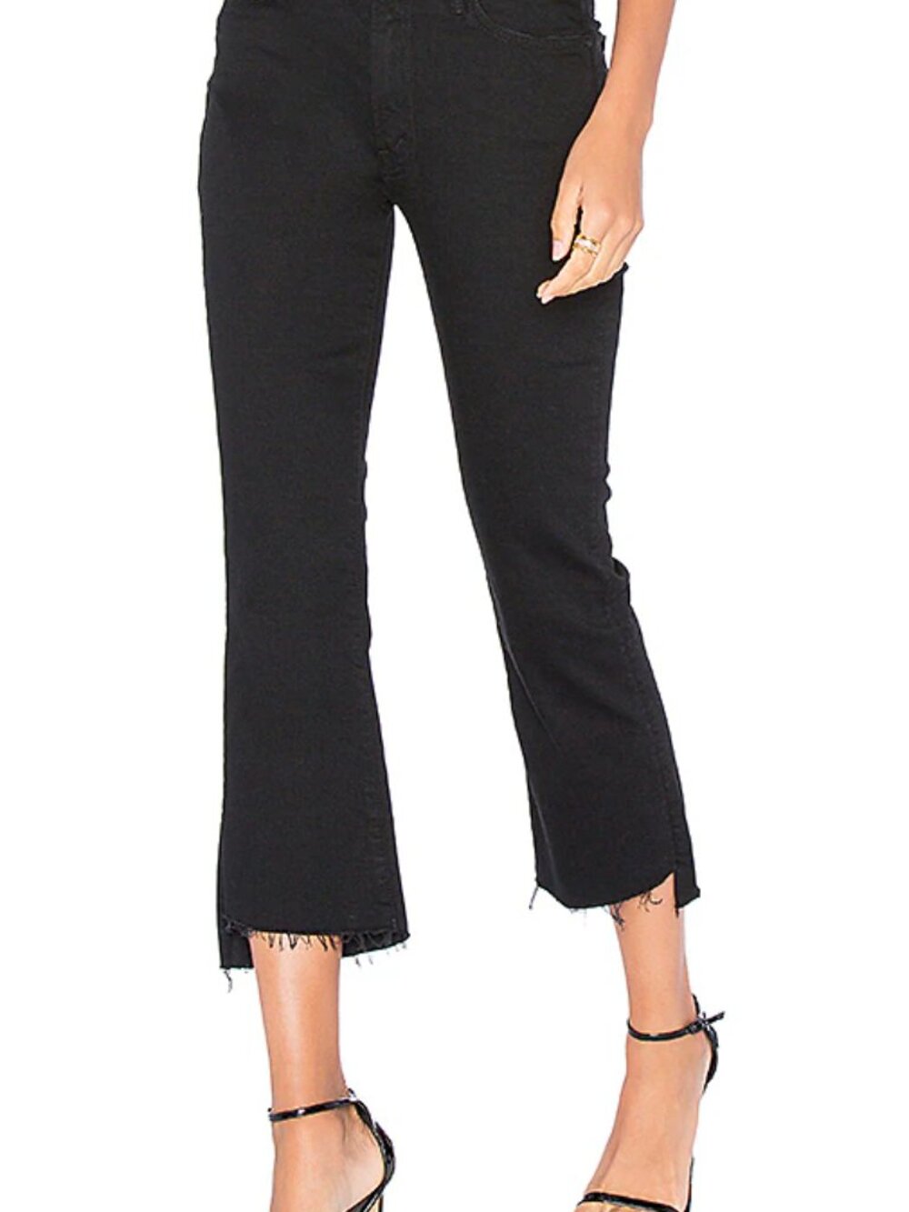 MOTHER Insider Crop Step Fray Denim Jeans In Not Guilty 25‎